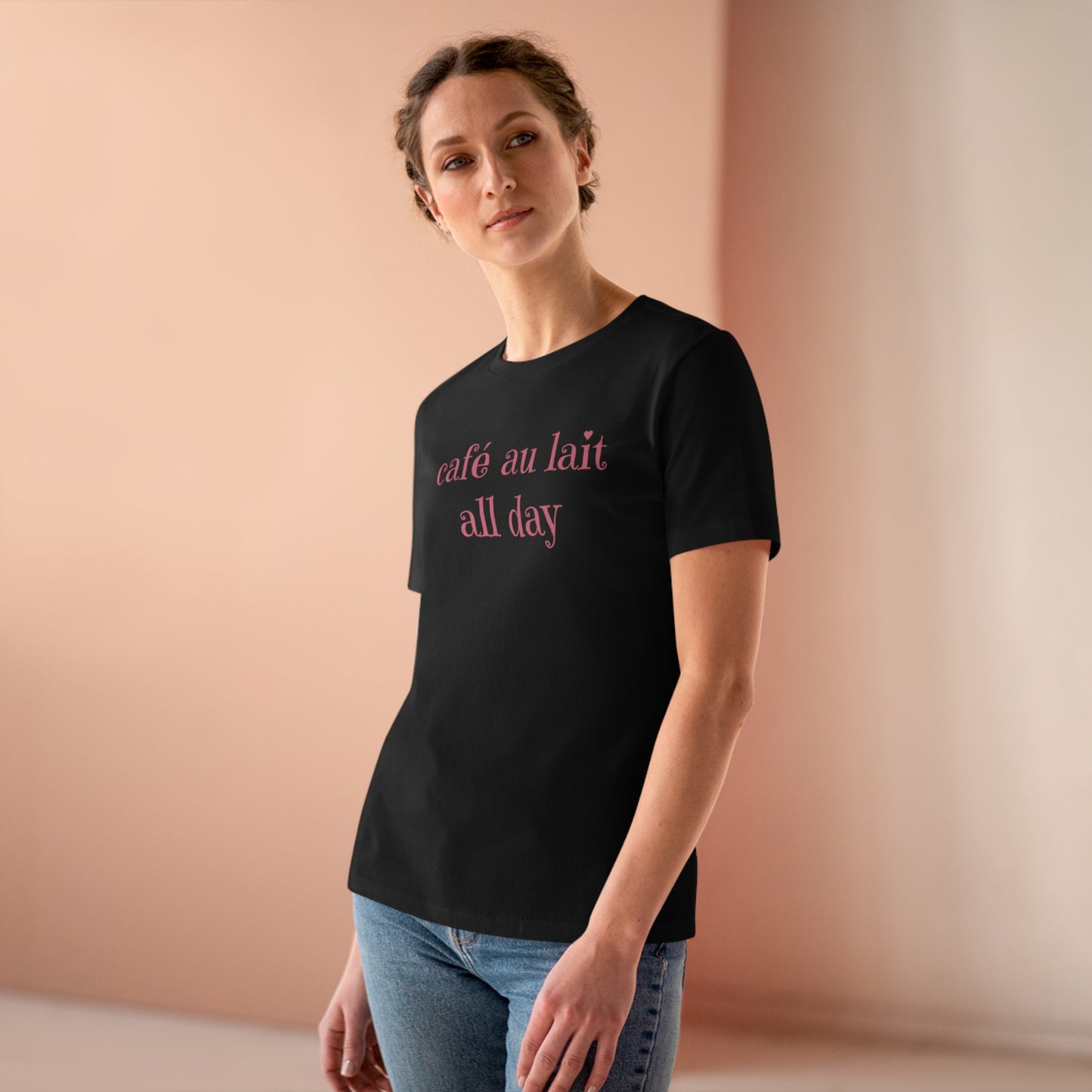 café au lait all day / women's premium tee