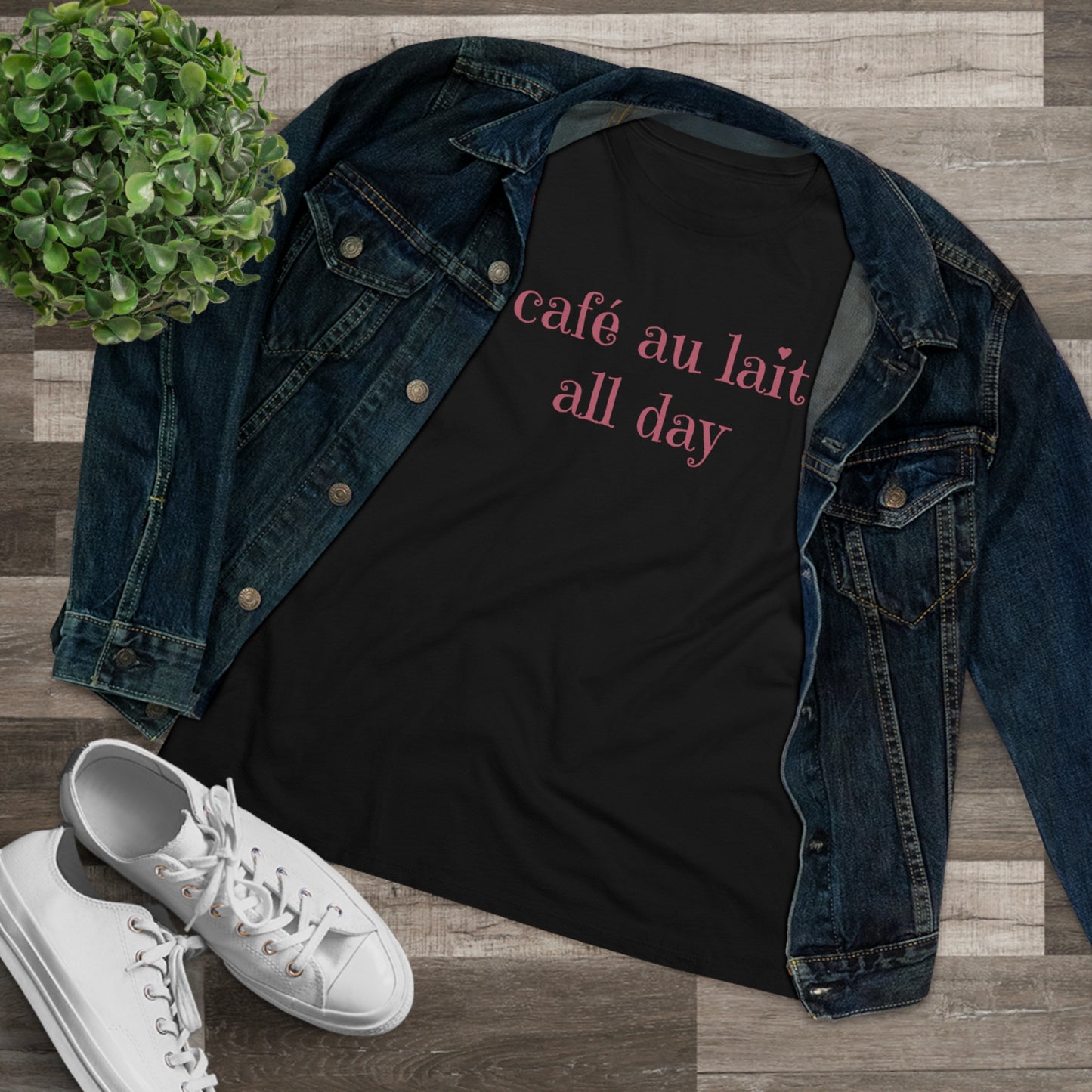 café au lait all day / women's premium tee