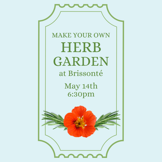 5/14/24 Make Your Own Herb Container Garden at Brissonté at 6:30pm (admit one)