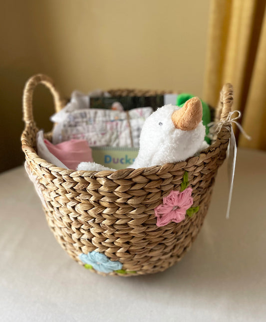 Woven Floral Gift Basket