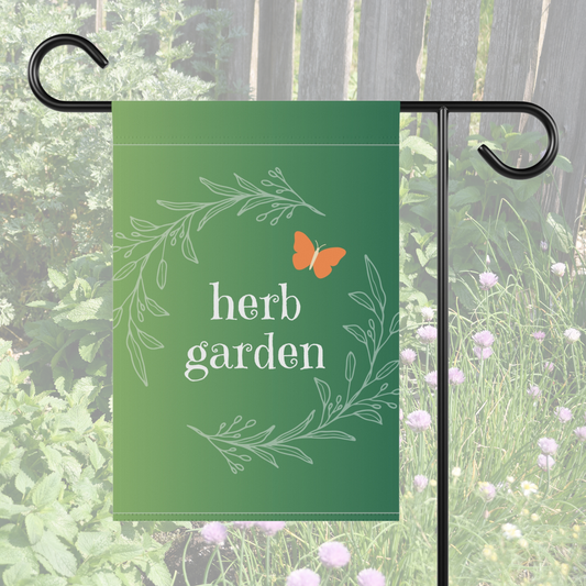 herb garden / Garden Banner 12" x 18"