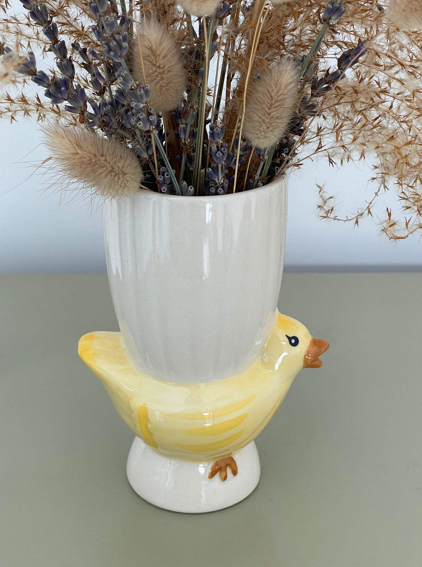 Yellow Chick Ceramic Bud Vase