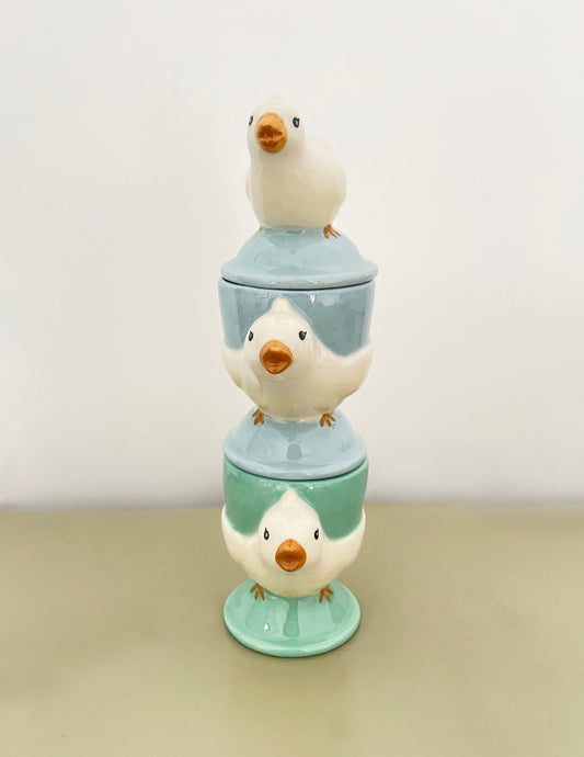 Chicken and Egg Cups, stacked set of 3